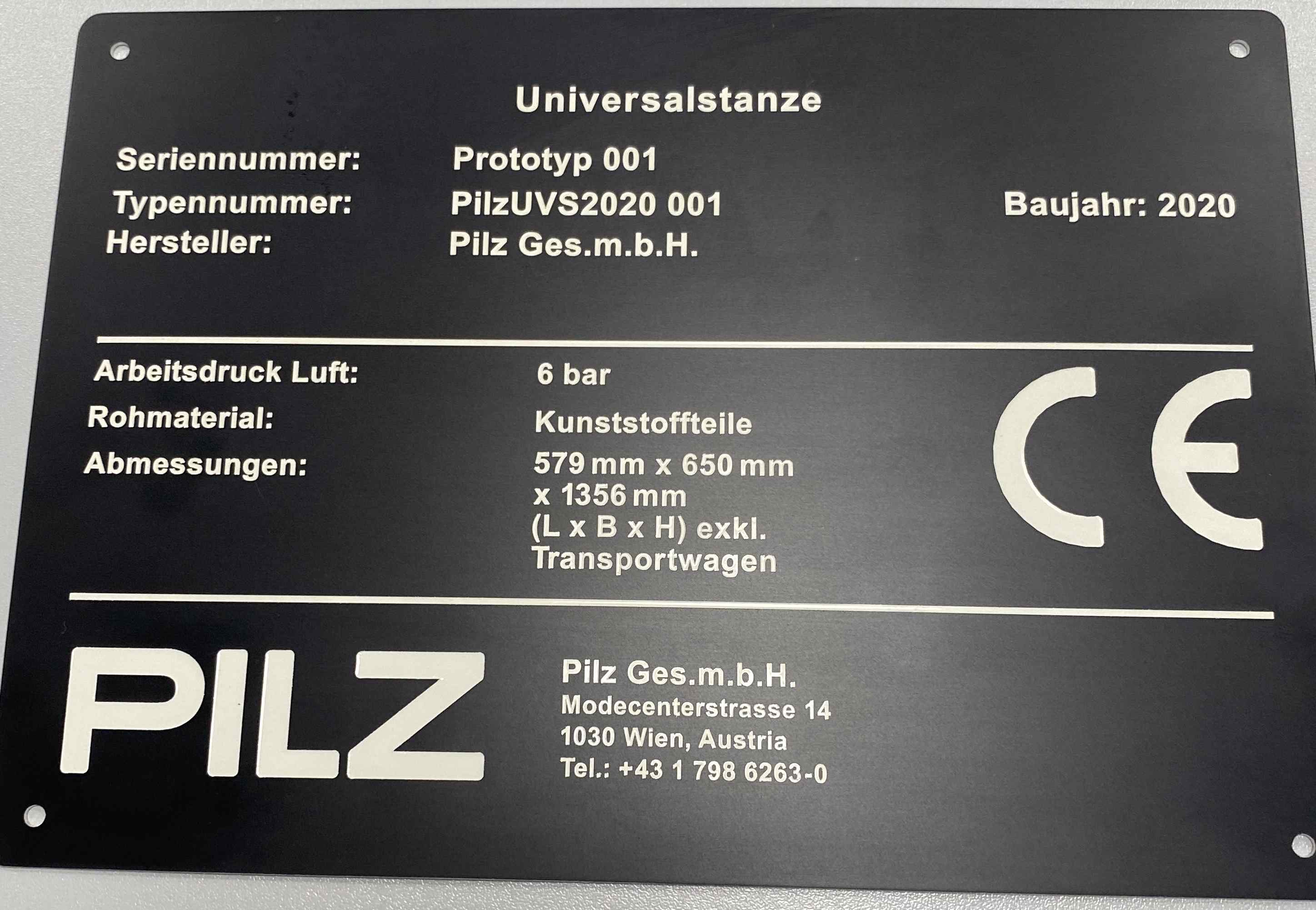 Typenschild Pilz UVS2020 001 (c) Pilz Ges.m.b.H.